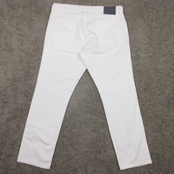 Bonobos Jeans Mens 33x28 White Tailored Fit Tapered Zip Fly Light Denim Pants - Picture 2 of 11
